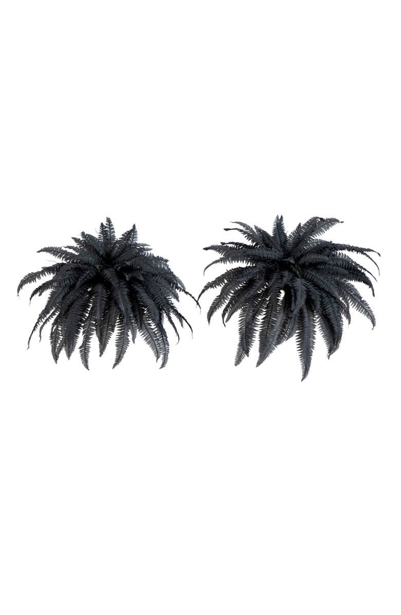 NEARLY NATURAL 48-in Artificial Halloween Black Boston Fern - Set of 2, Main, color, Black