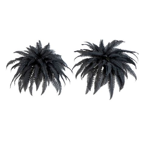 48-in Artificial Halloween Black Boston Fern - Set of 2