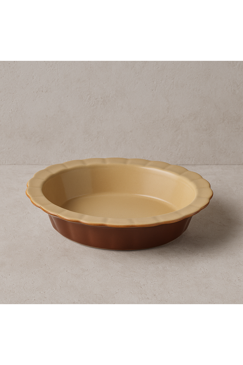 Vintage French Stoneware Oval Pie Dish, Alternate, color, Brown