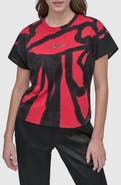 DKNY Print Cotton Blend Top