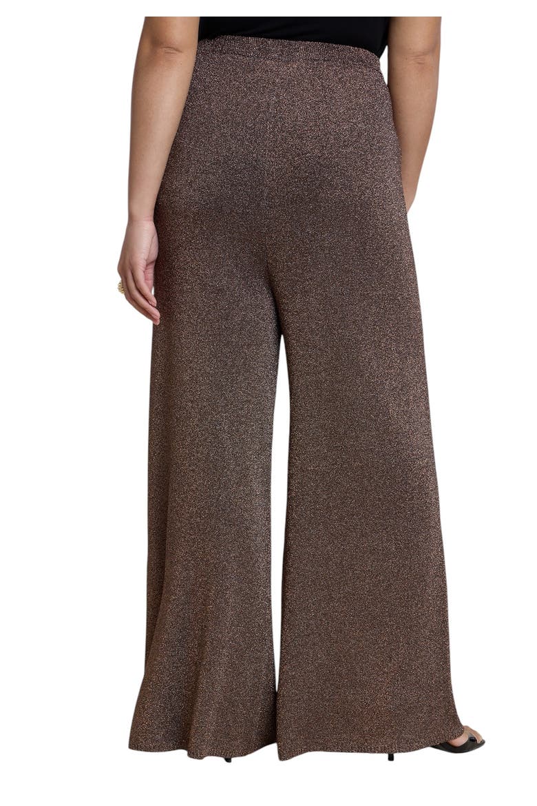 Shimmer Knit Wide Leg Sweater Pant, Alternate, color, BURNISHED GOLD
