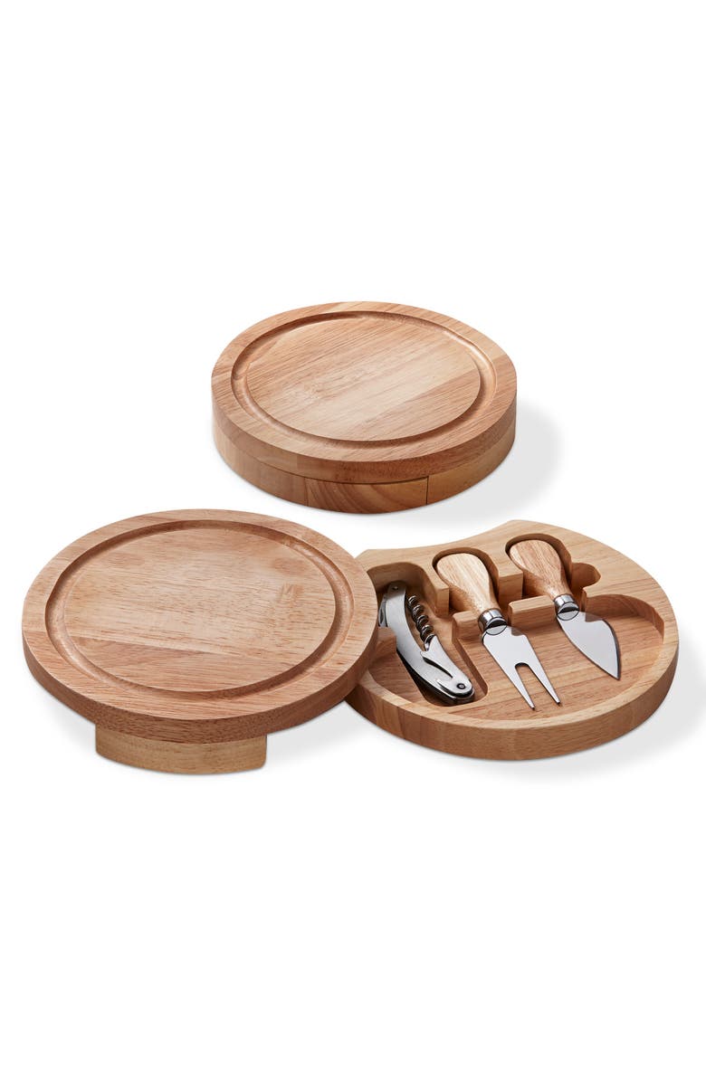 tag Picnic Cheese and Wine Set with Natural Wood Serving Trays, Main, color, Beige