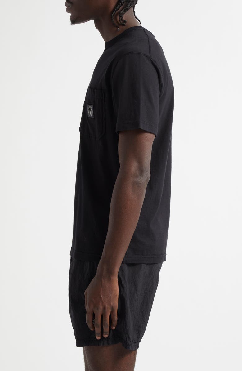 Stone Island Compass Logo Patch Organic Cotton Pocket T-Shirt, Alternate, color, Black