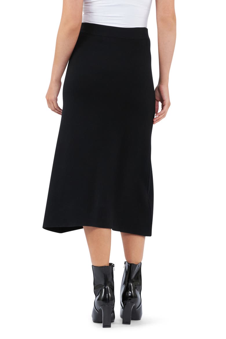 Knit Midi A-Line Maternity Skirt, Alternate, color, BLACK