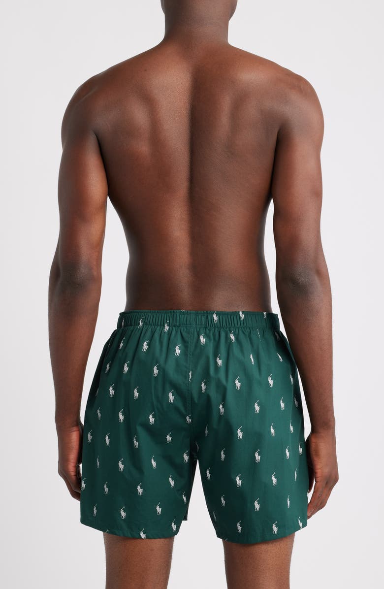 Polo Ralph Lauren Woven Cotton Boxers, Alternate, color, Moss Agate/ Nevis Aopp