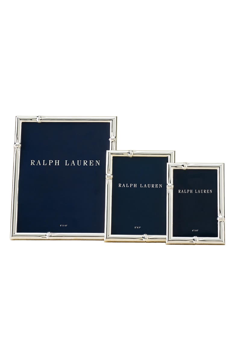Ralph Lauren Bryce Bamboo 5 x 7-Inch Picture Frame, Main, color, Silver