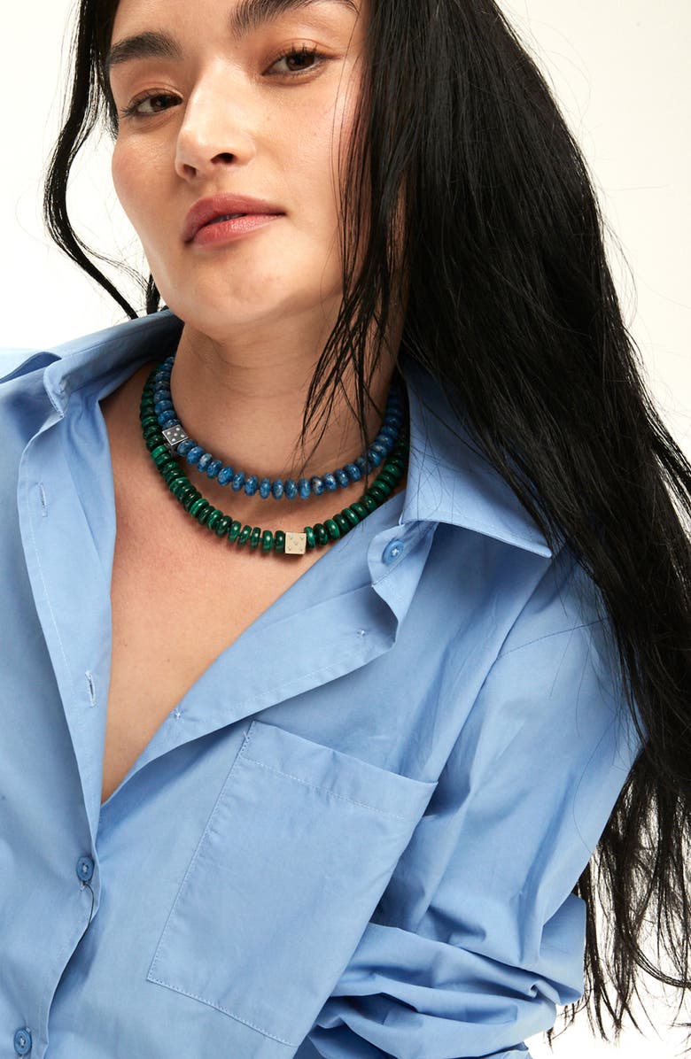 Adina Reyter Malachite Bead & Diamond Dice Necklace, Alternate, color, Mixed