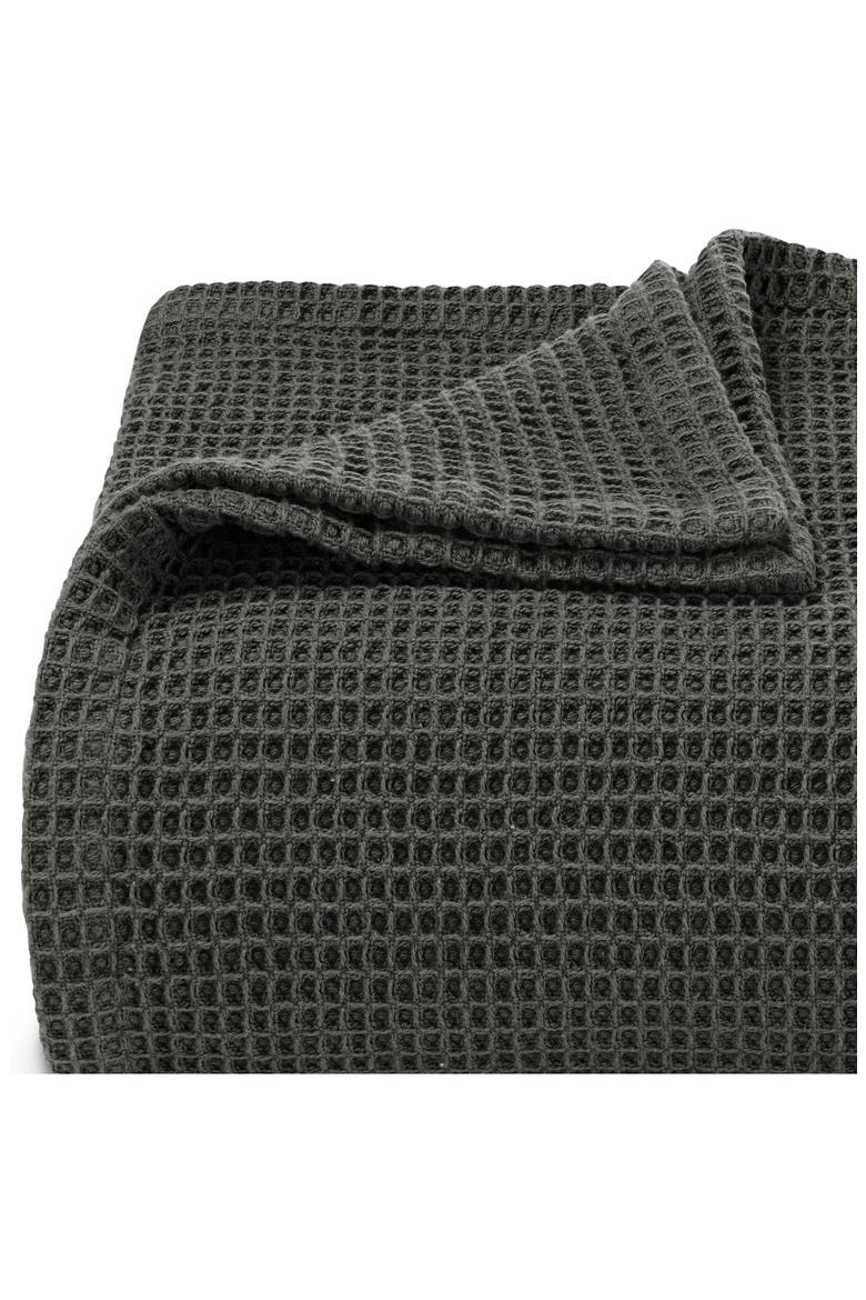 Waffle Weave Throw Blanket, Alternate, color, SOFT CHARCOAL