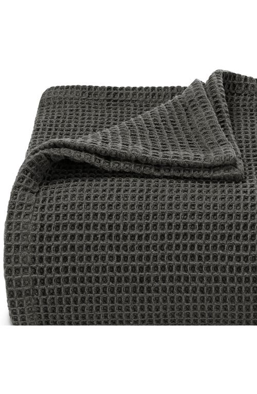 Vera Wang Waffle Weave Throw Blanket In Soft Charcoal
