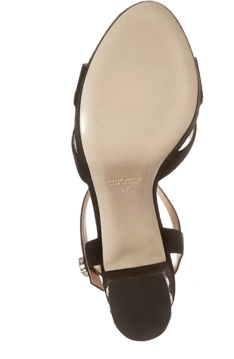Miu Miu Jeweled Heel Platform Sandal, Alternate, color,
