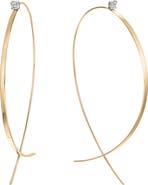 LANA Large Flat Upside Down Diamond Hoop Earrings