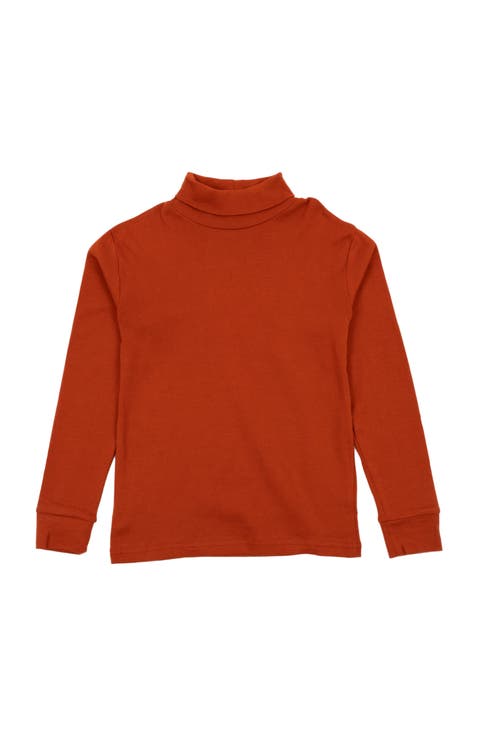 Kids Long Sleeve Cotton Turtleneck Shirt (Toddler, Little Kid & Big Kid)