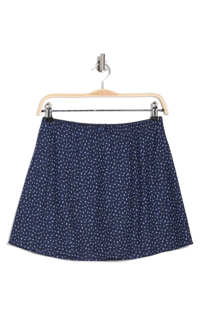 Abound Ditsy Cotton Blend Miniskirt, Alternate, color, Navy- Blue Blooming Rose