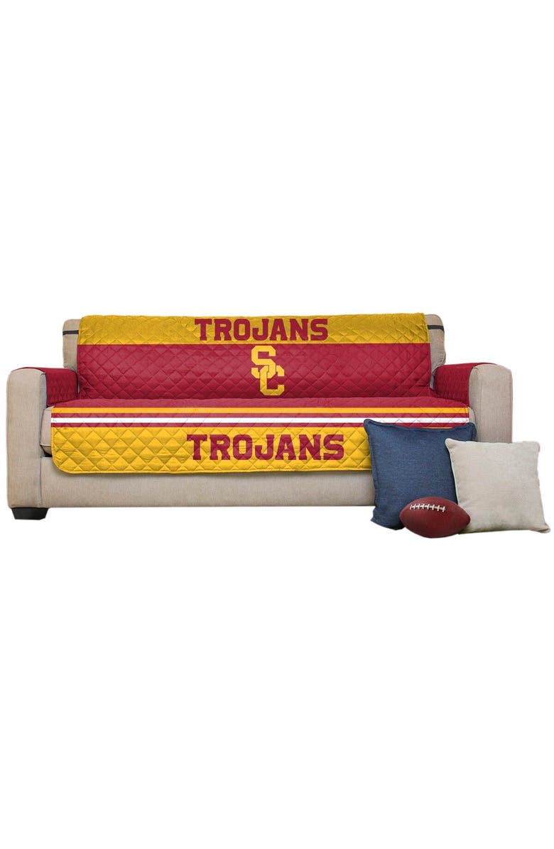 PEGASUS HOME FASHIONS USC Trojans Sofa Protector, Main, color, Red