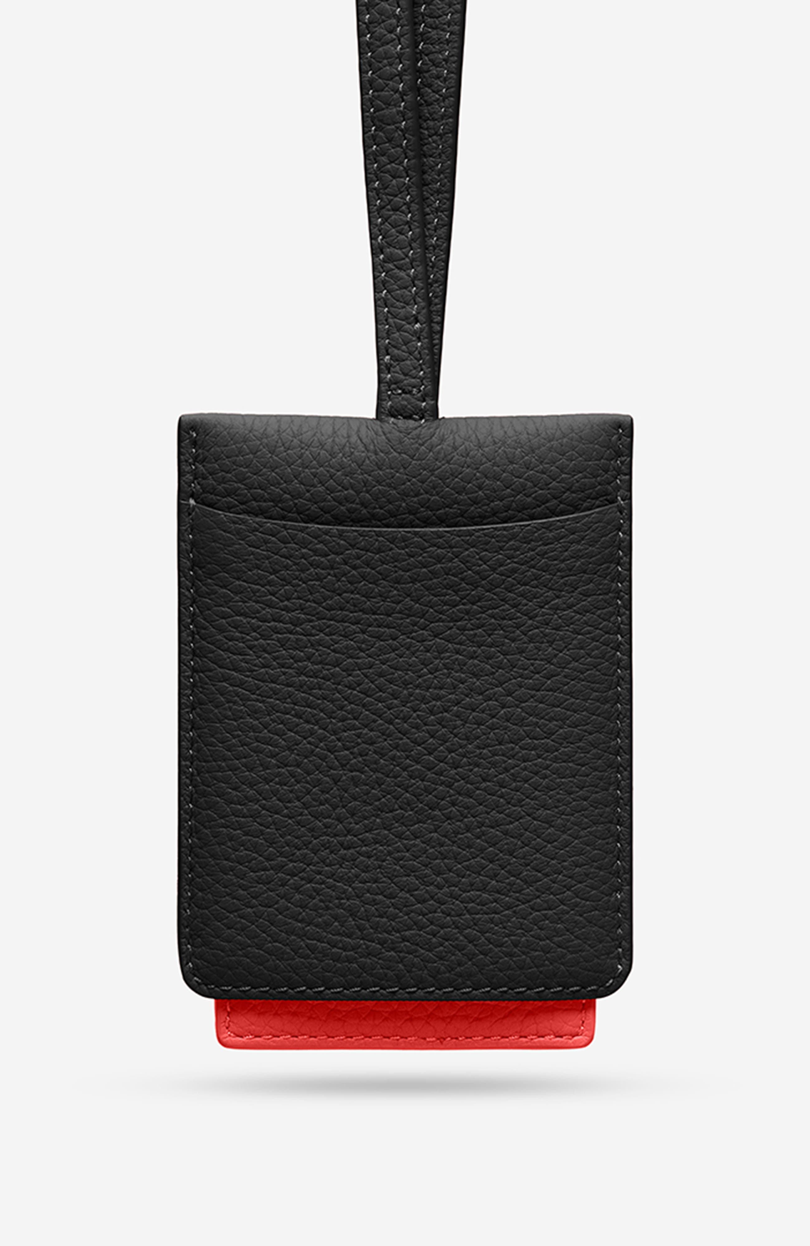 MAISON de SABRÉ Leather ID Lanyard, Alternate, color, Rouge Noir