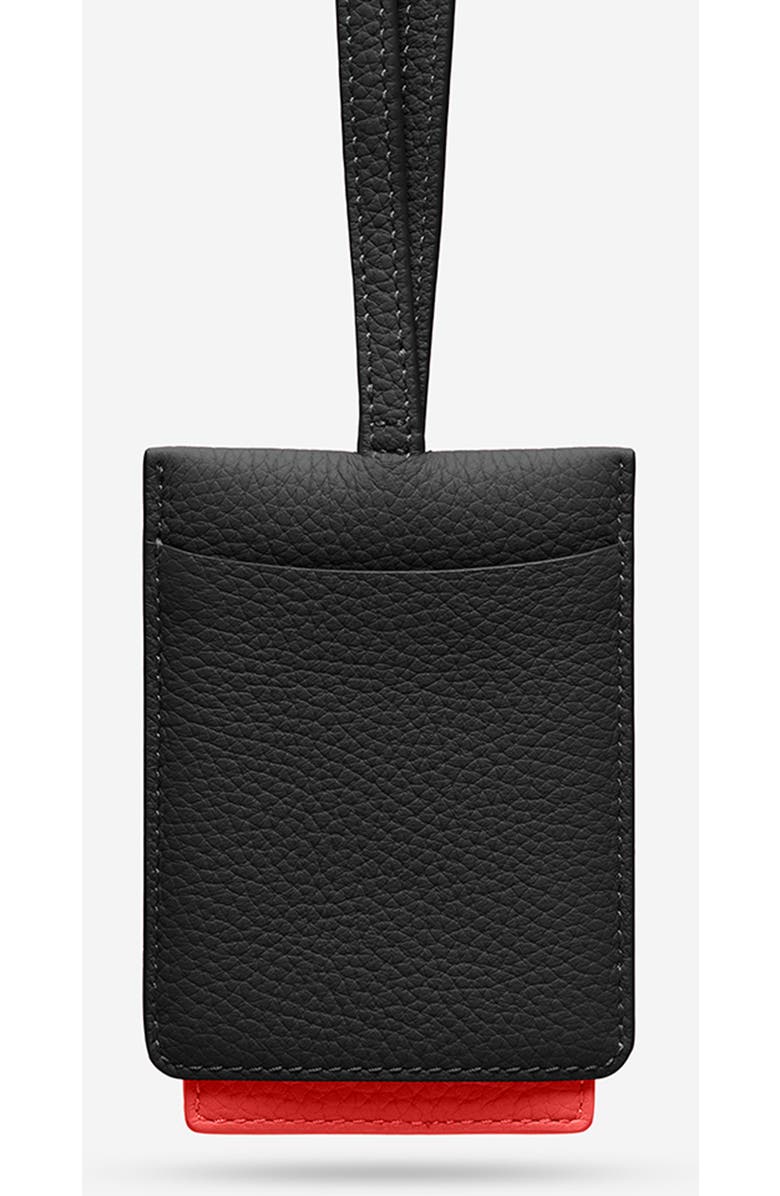 MAISON de SABRÉ Leather ID Lanyard, Alternate, color, Rouge Noir