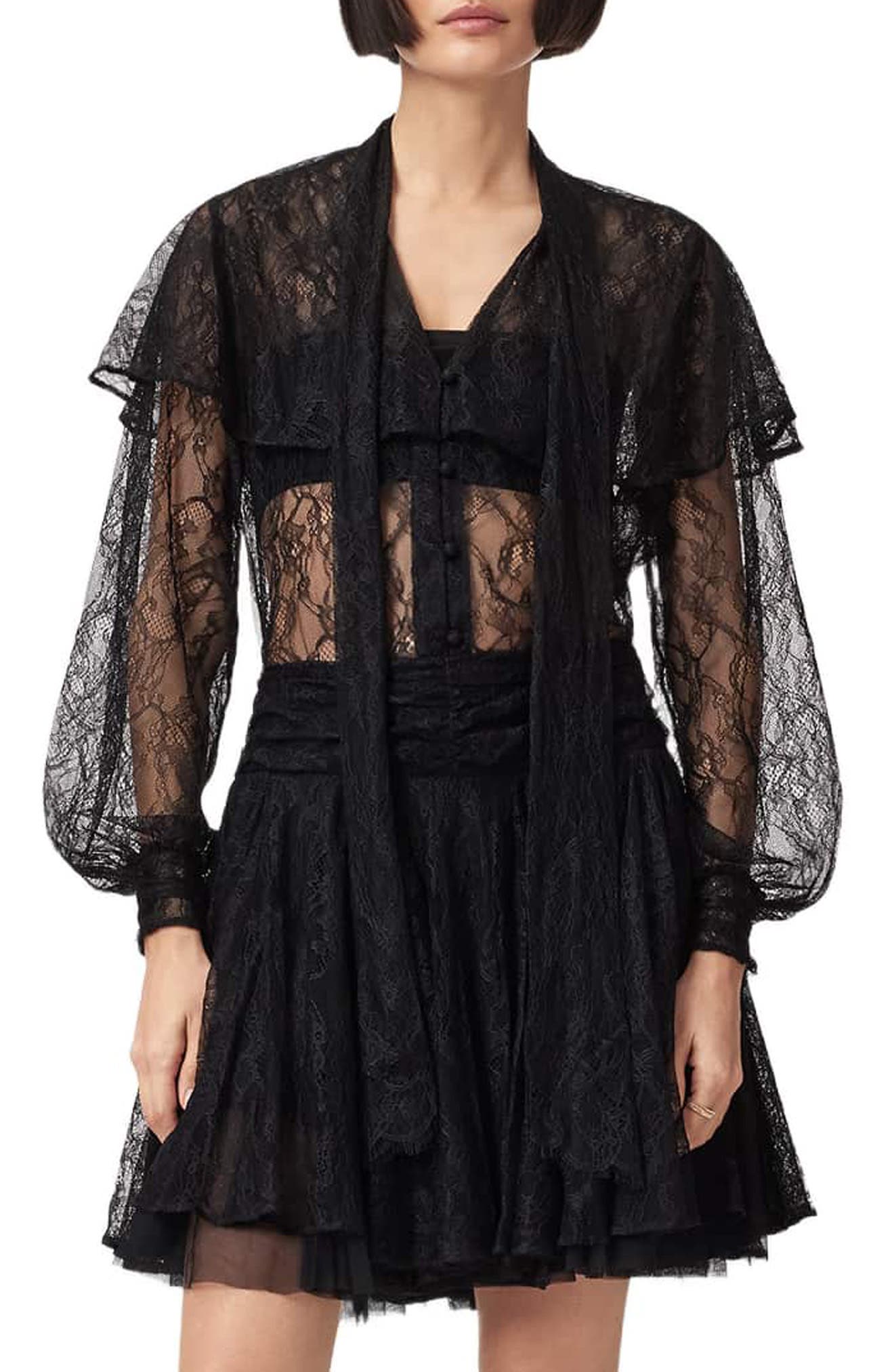 AllSaints Athena Lace Button-Up Shirt