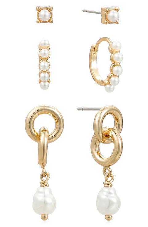Baby Faux Pearl Earrings Set