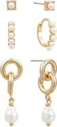 Ettika Baby Faux Pearl Earrings Set