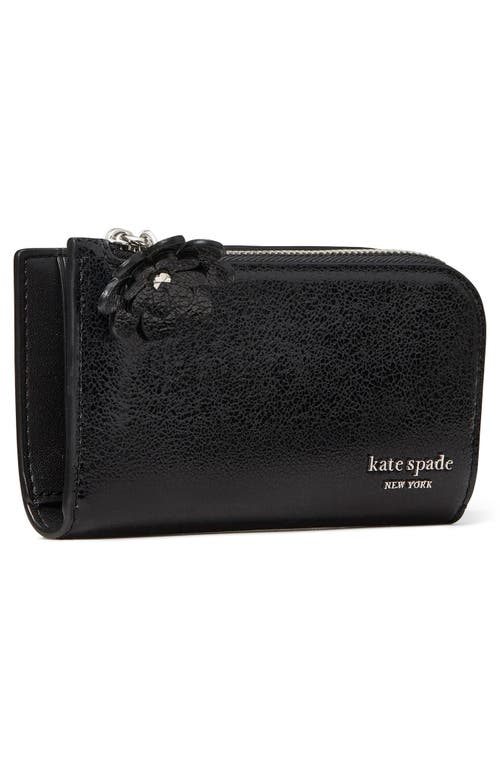 Kate Spade New York Devin Glazed Leather Small Slim Wallet In Black