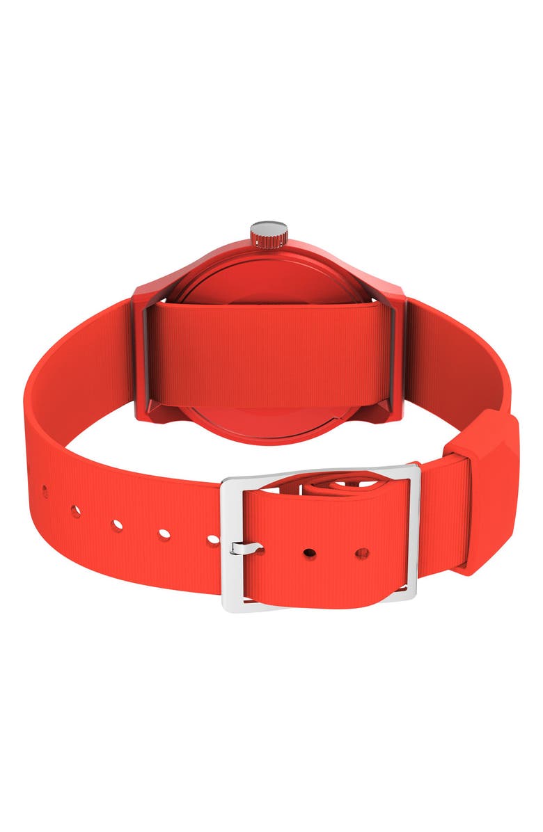 Timex<sup>®</sup> MK1 Orange Resin Webbing Strap Watch, 36mm, Alternate, color, Orange