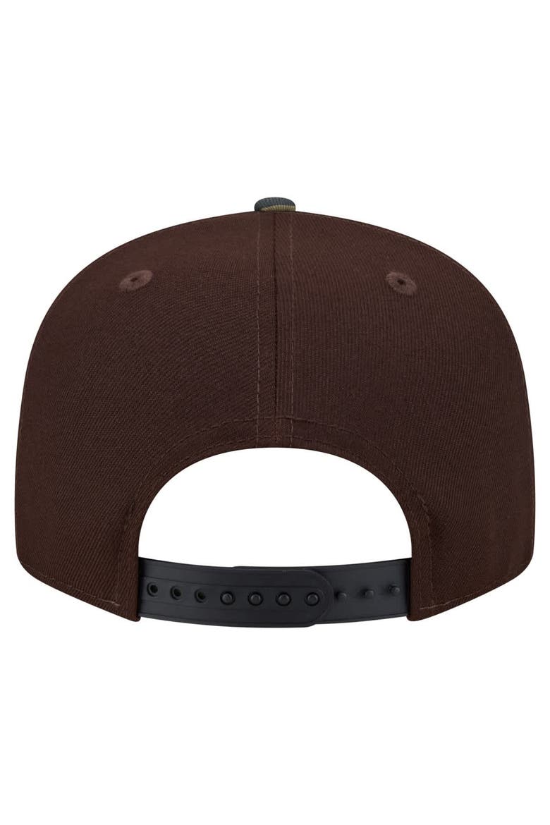 Men's New Era  Dark Brown New York Giants Burnt Wood Camo 9FIFTY Snapback Hat, Alternate, color, Dark Brown