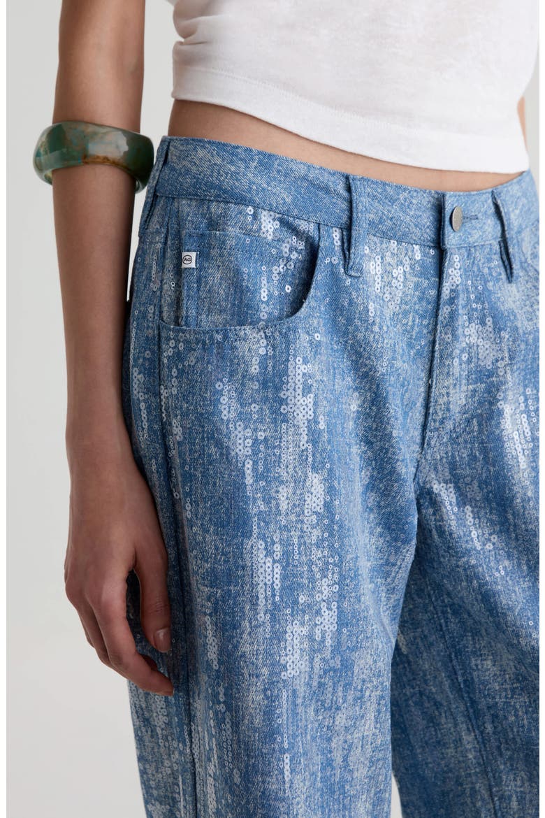 Adria Sequin Wide Leg Jeans, Alternate, color, NEXT TO WATER
