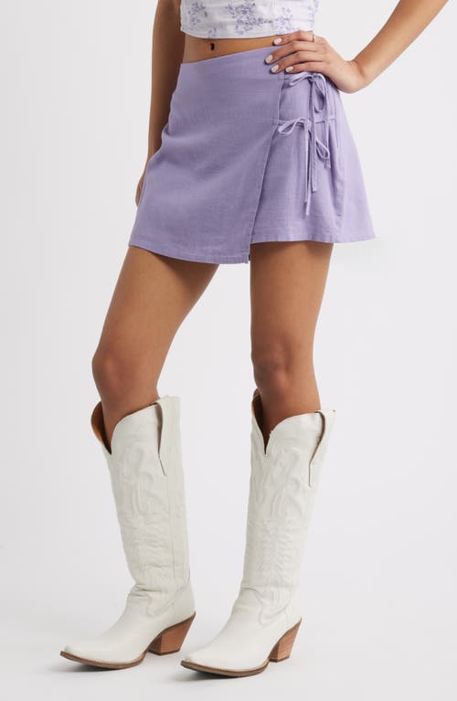 Bp. Side Tie Linen Blend Miniskirt