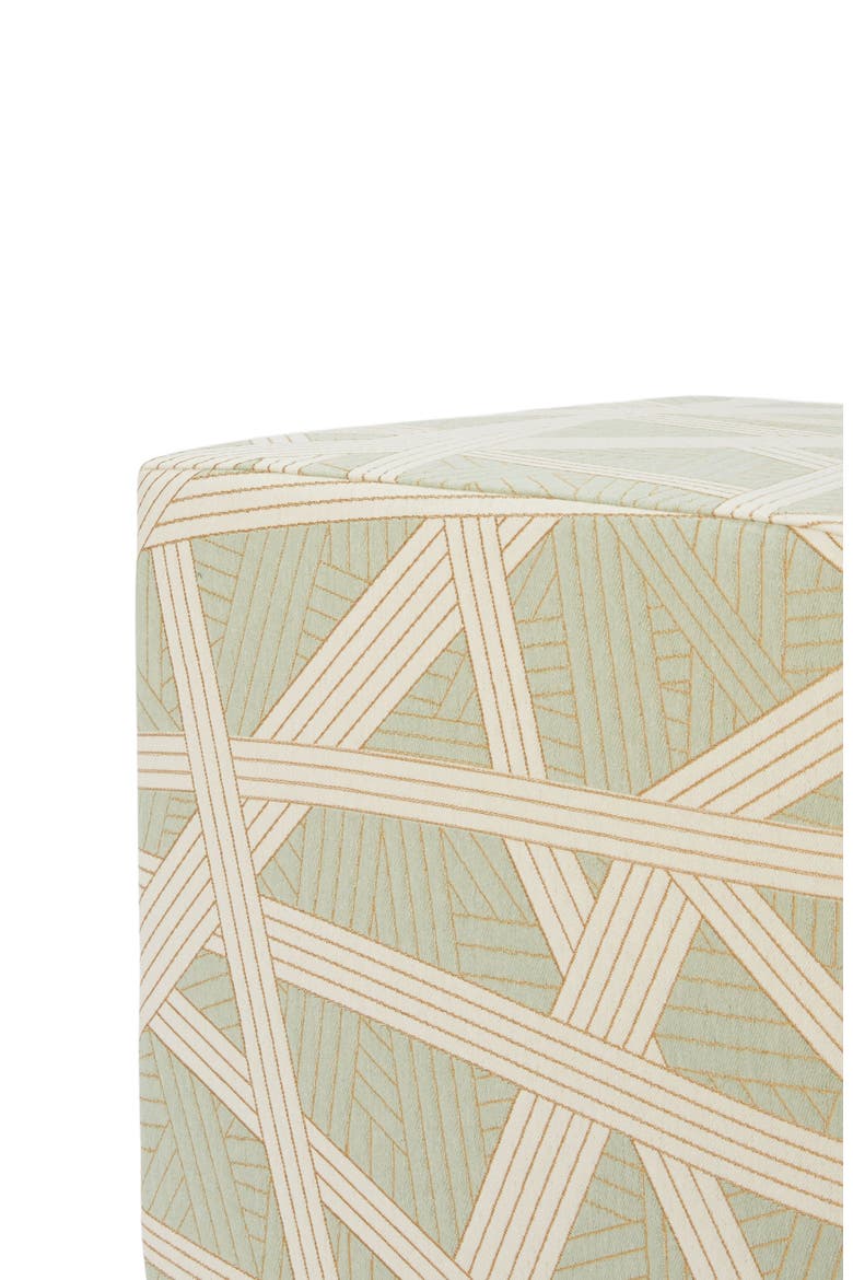 Nastri 40x40x40 Cm Footstool Cube With Contrasting Stitching, Alternate, color, Green