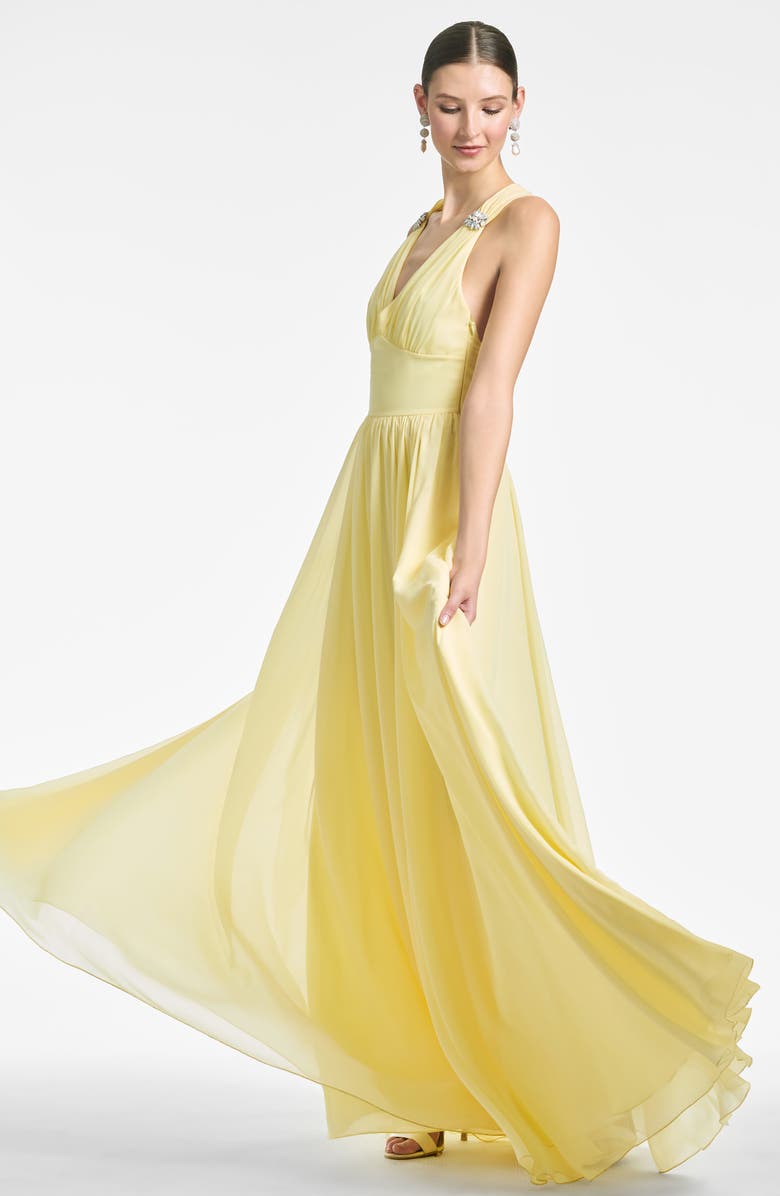 Sachin & Babi Kenzia Chiffon Gown, Alternate, color, 