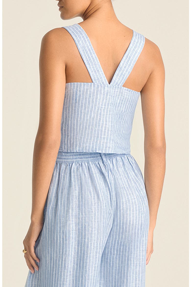 Tallows Crop Linen Cover-Up Top, Alternate, color, SUMMER STRIPE