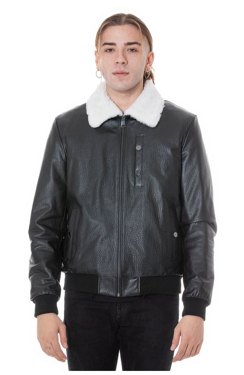 Furniq UK Winston Sheepskin Jacket, Main, color, Black