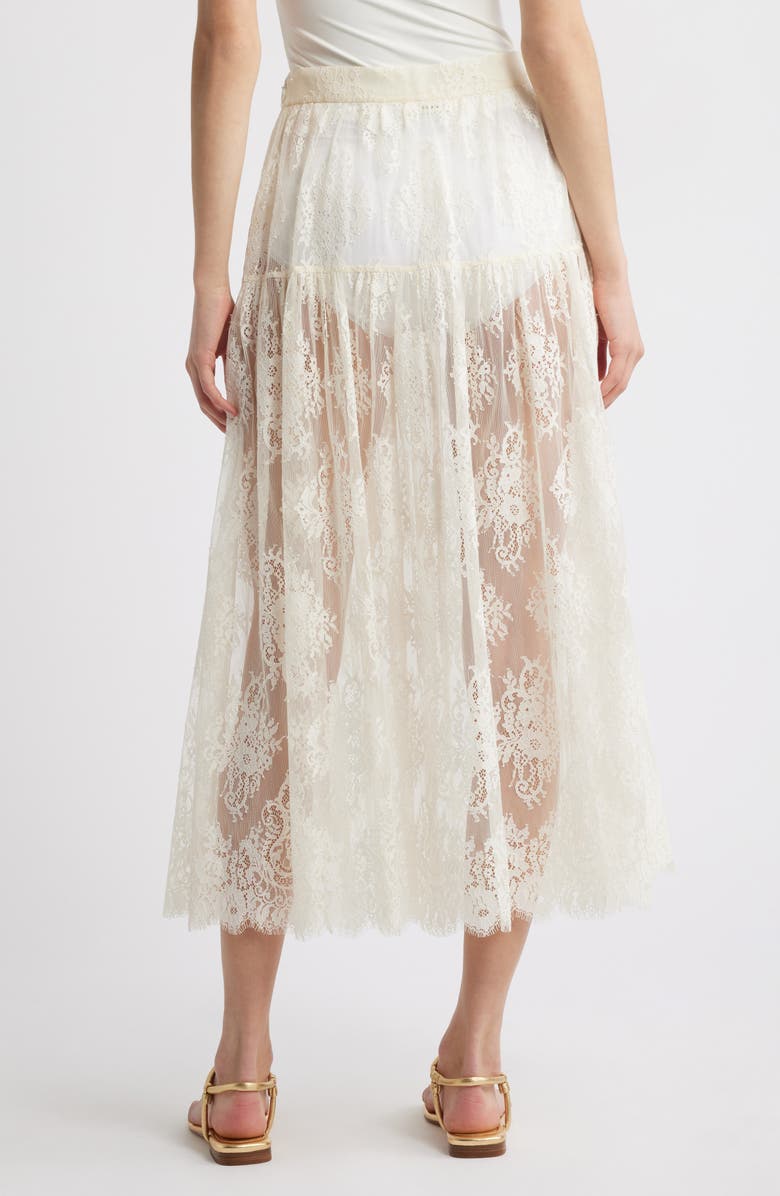 DÔEN Sebastiane Tiered Lace Skirt, Alternate, color, Sea Salt
