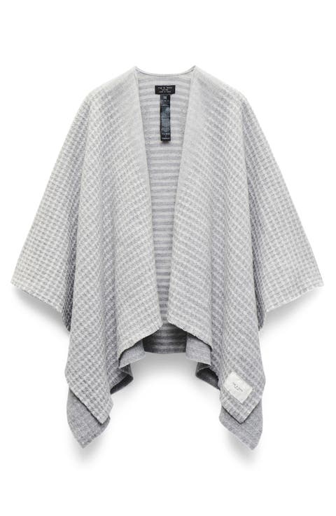 Joni Recycled Wool Blend Waffle Poncho