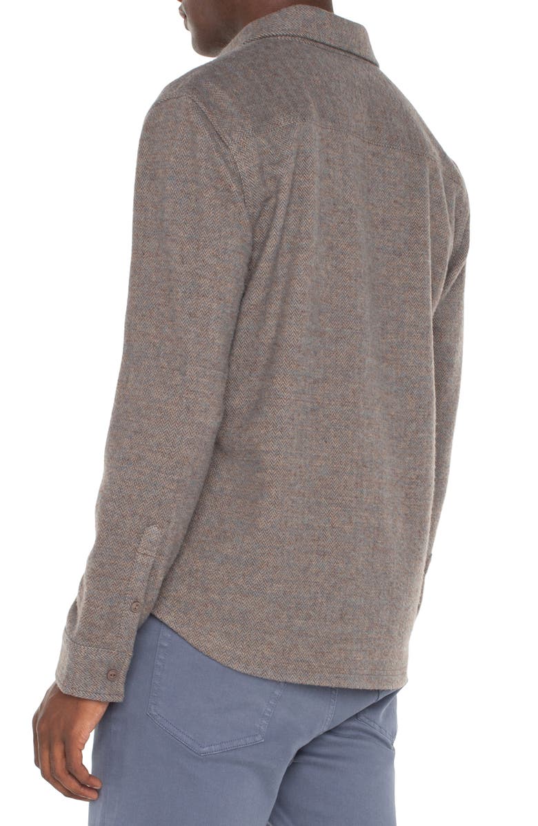 Liverpool Herringbone Button-Up Shirt, Alternate, color, Taupe Blue Multi