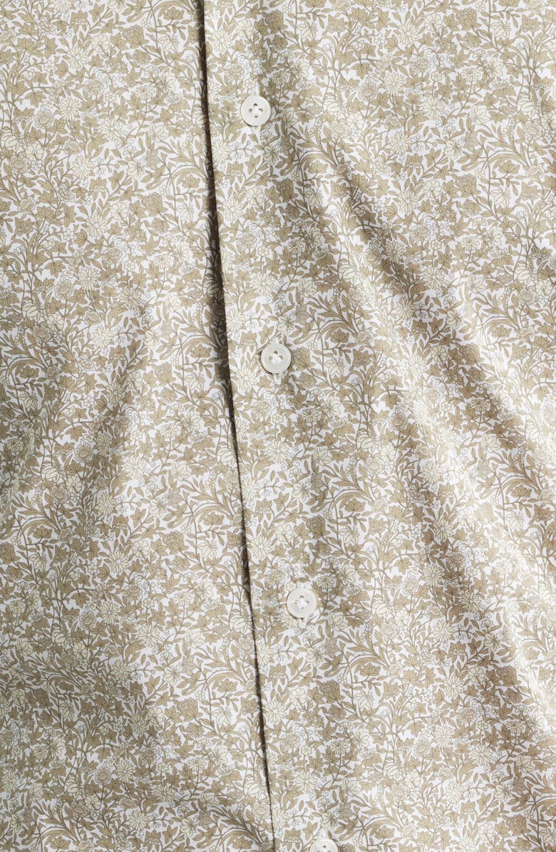 Jack Victor Lincoln Floral Stretch Cotton Button-Up Shirt, Alternate, color, Sage