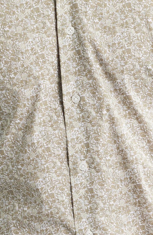 Jack Victor Lincoln Floral Stretch Cotton Button-up Shirt In Gray