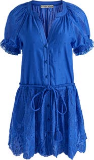 Alice + Olivia Thalia Cotton Puff Sleeve Minidress