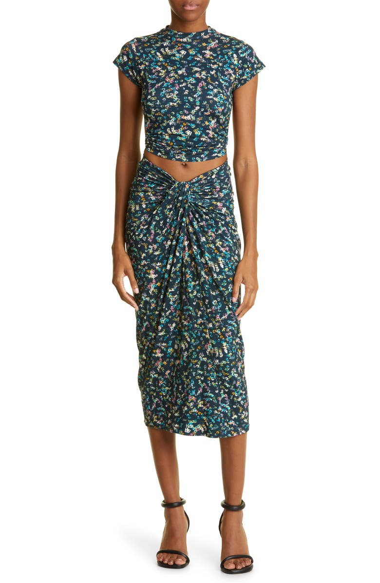 Isabel Marant Étoile Juvia Abstract Print Open Back Top, Alternate, color,