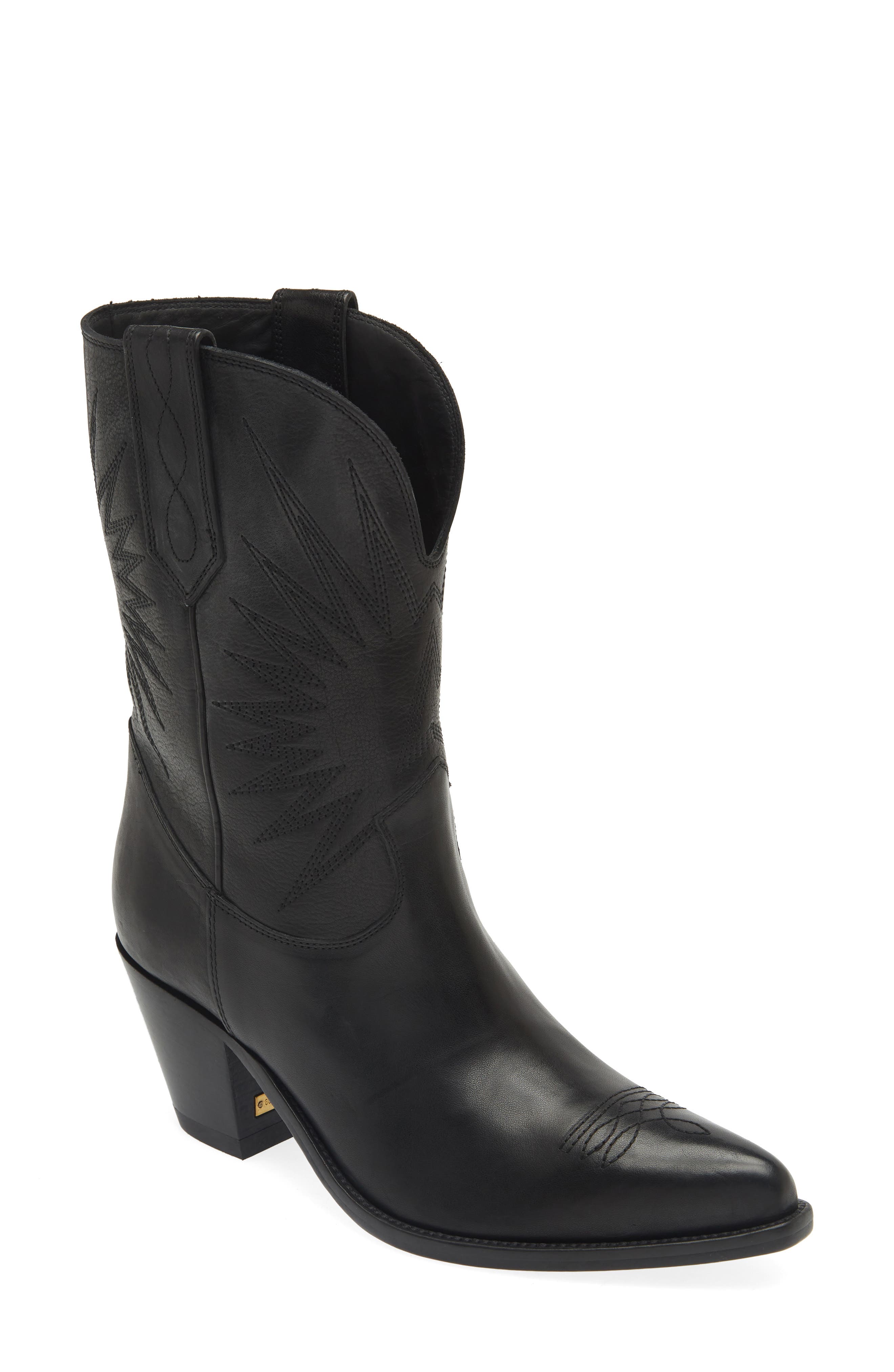 Golden Goose Wish Star Western Boot, Main, color, Black