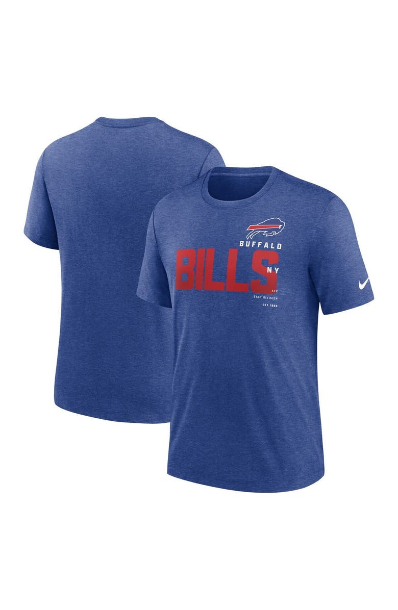 Nike Men's Nike Heather Royal Buffalo Bills Team Tri-Blend T-Shirt, Main, color, Heather Royal