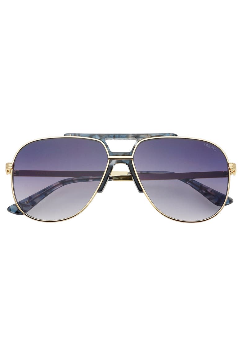 Logan Aviator Sunglasses, Main, color, Light Gold / Gray