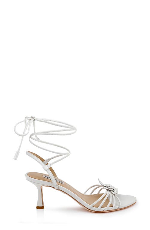 Shop Badgley Mischka Collection Darlyn Ankle Wrap Sandal In White Leather
