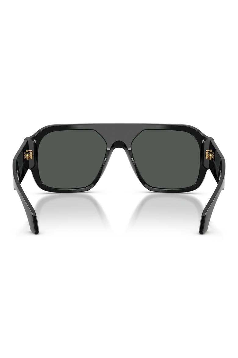 56mm Square Sunglasses, Alternate, color, BLACK / DARK GREY
