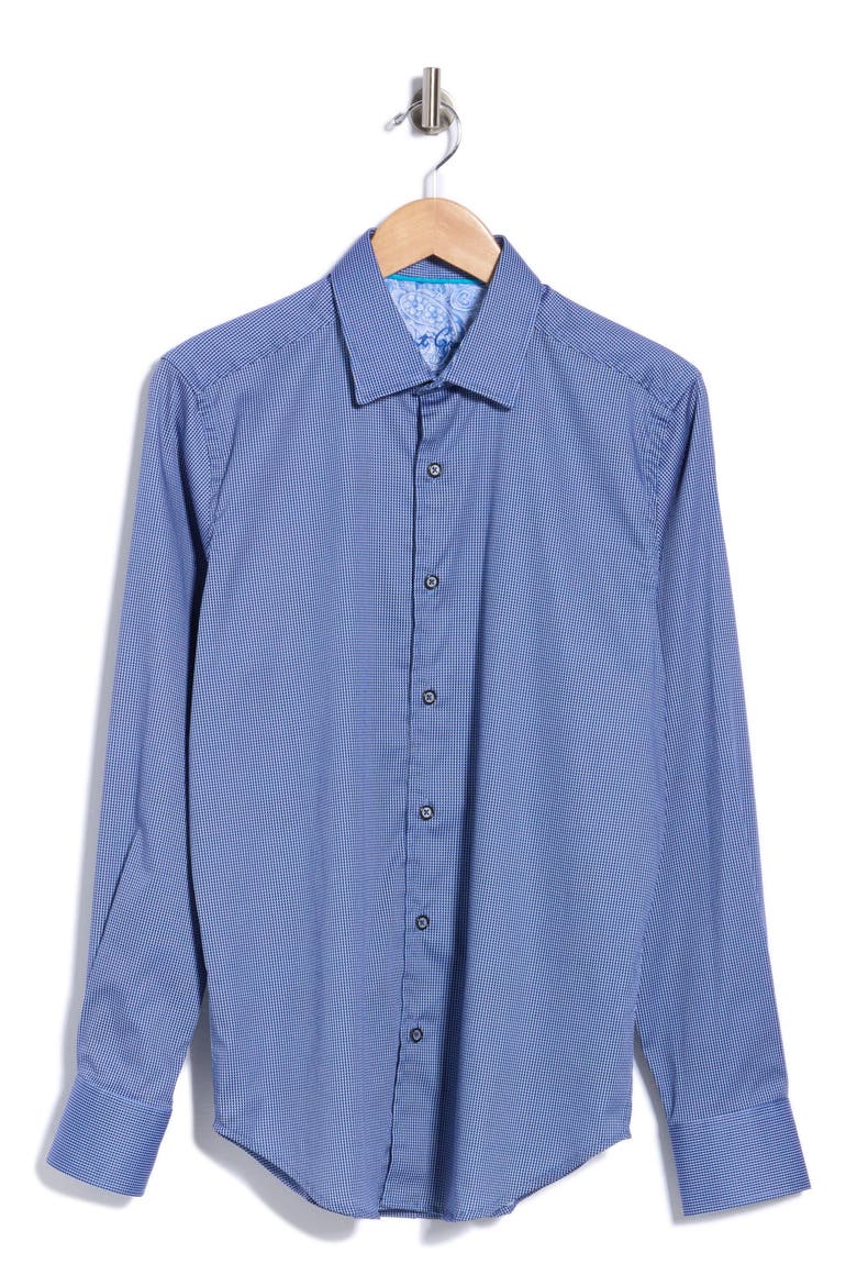 Cortland Long Sleeve Stretch Cotton Shirt, Main, color, NAVY