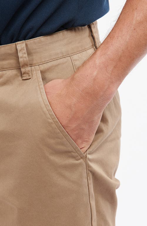 Barbour City Neuston Flat Front Chino Shorts In Brown