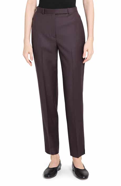 Theory Sleek Flannel High Waist Taper Pants