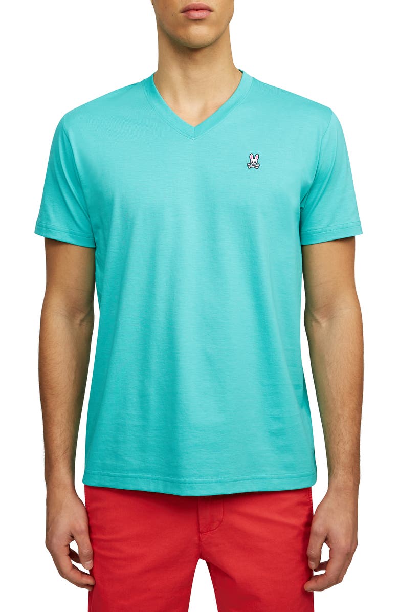 Psycho Bunny Solid V-Neck T-Shirt, Main, color,