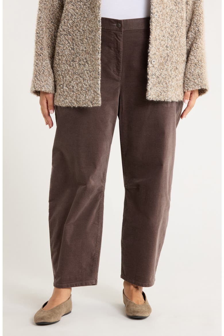 Stretch Organic Cotton Ankle Barrel Leg Pants, Main, color, RYE
