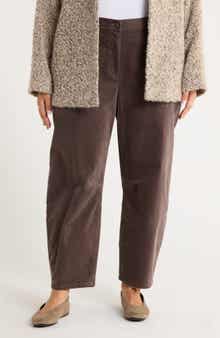 Eileen Fisher Stretch Organic Cotton Ankle Barrel Leg Pants